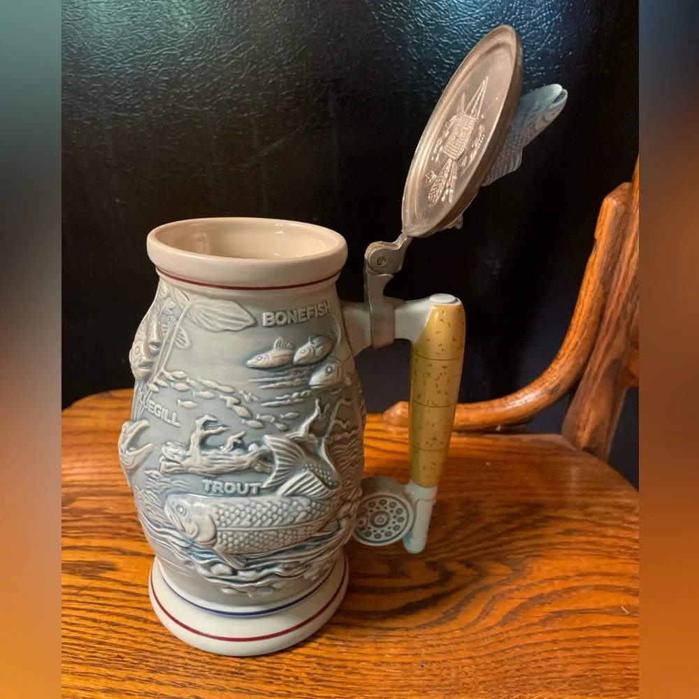 Avon Vintage Fresh Water Fishing Stein Handcrafted in Brazil, Numbered - Picture 5 of 6